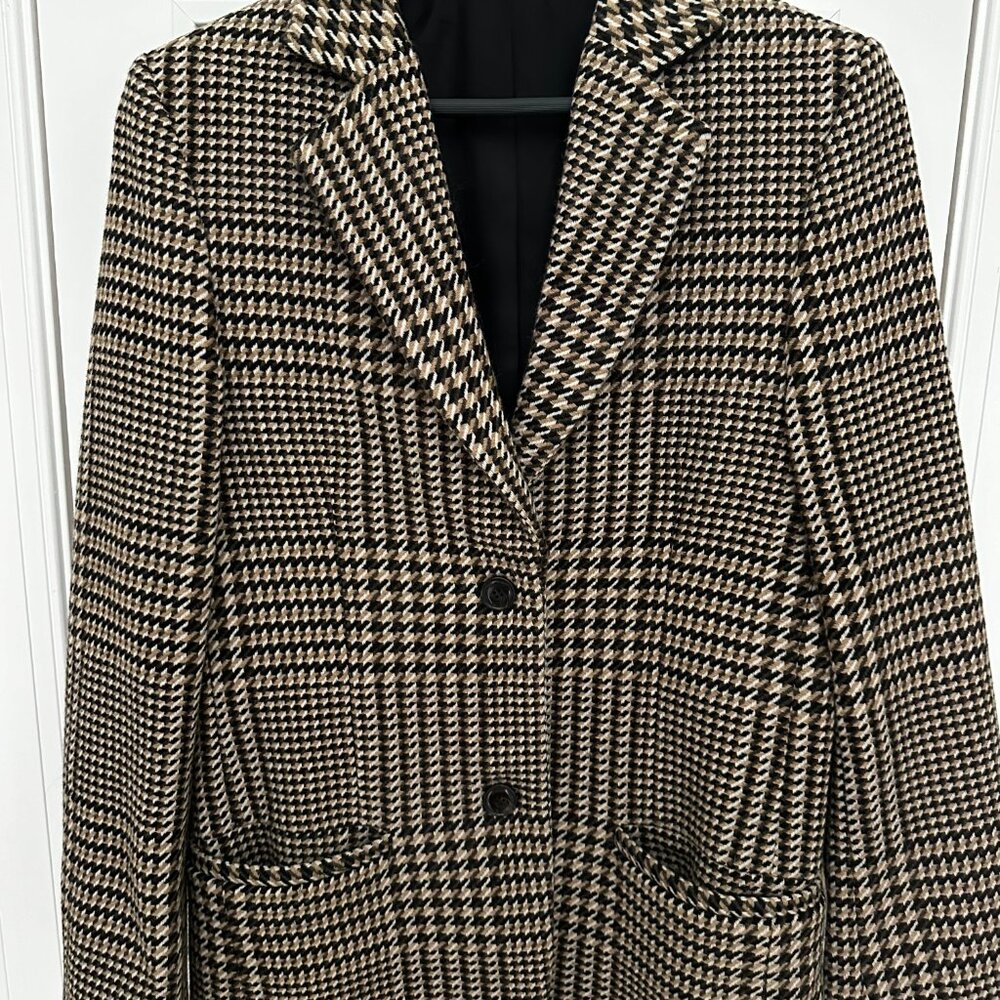 Toteme Longline wool blazer brown check size 32 (XXS)